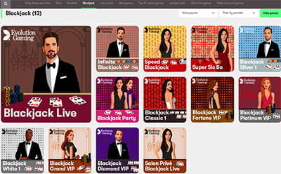 10bet Casino Blackjack Games Page