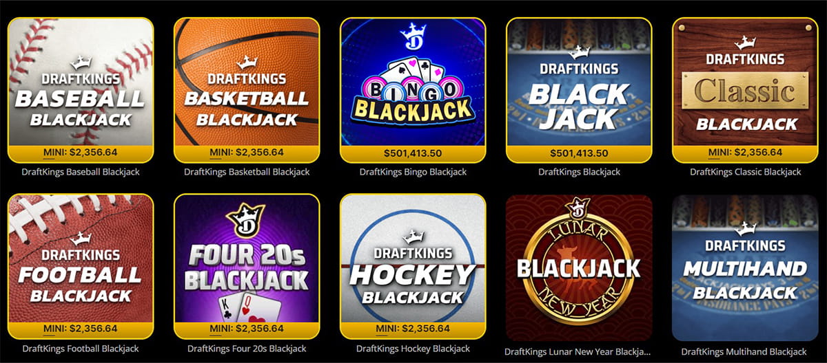 The Table Games Catalogue in DraftKings Casino NJ