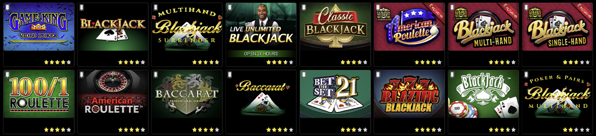 The table games catalogue in Golden Nugget NJ