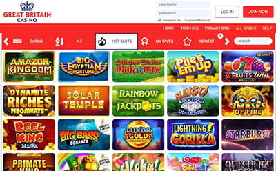 Great Britain Casino Slots Selection