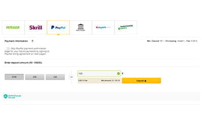 Specify the Currency and the Depositing Amount