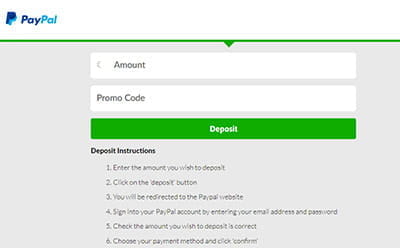 Selecting the Deposit Amount