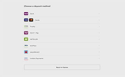 Choose Neteller in Cashier