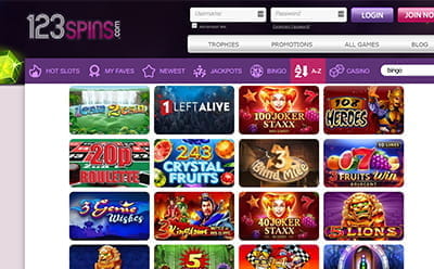 Slots at 123 Spins Casino