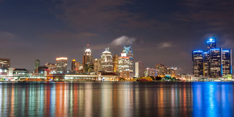 Amazing View of Detroit City