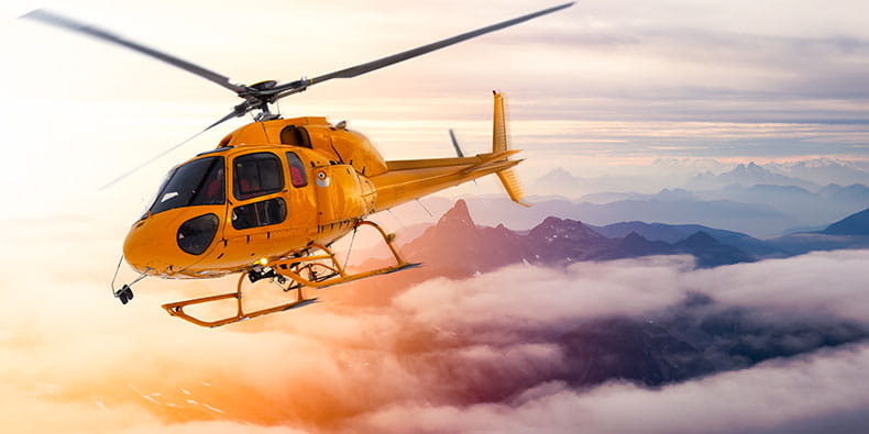 Helicopter Flying in the Sky