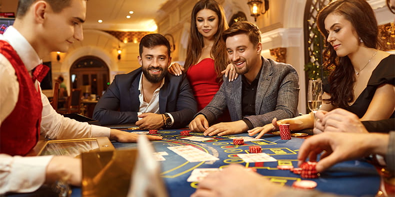 Group of People Playing Roulette at Indian Casino