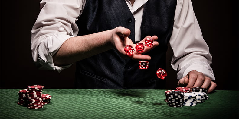 Man Throwing Dice in The Air