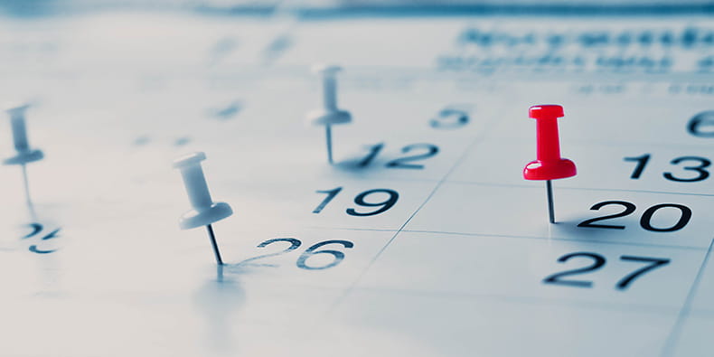 Calendar with Events on a Wall