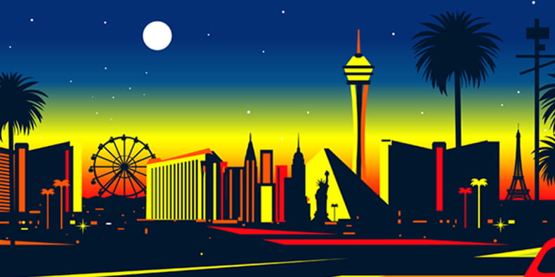 Stunning Night Sight of Las Vegas Downtown